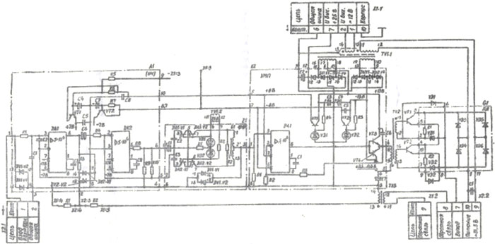 Рис.1. Электромонтажная схема Б-12.647.60 усилителей полупроводниковых УПД-4-01