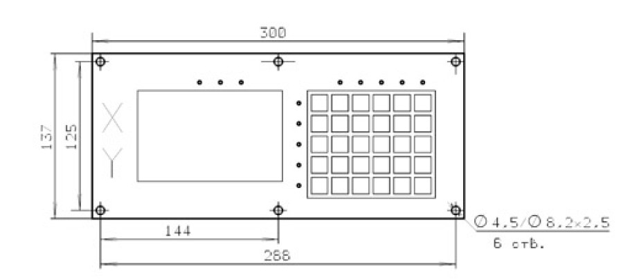Схема габаритных размеров устройства ВС 5212