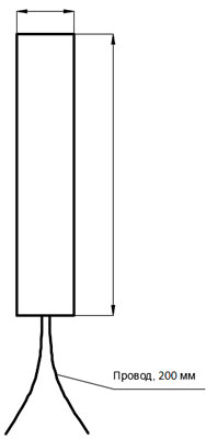 Рис.1. Габаритный чертеж нагревателя ЭНП(м) 20*200;0.6*220;1
